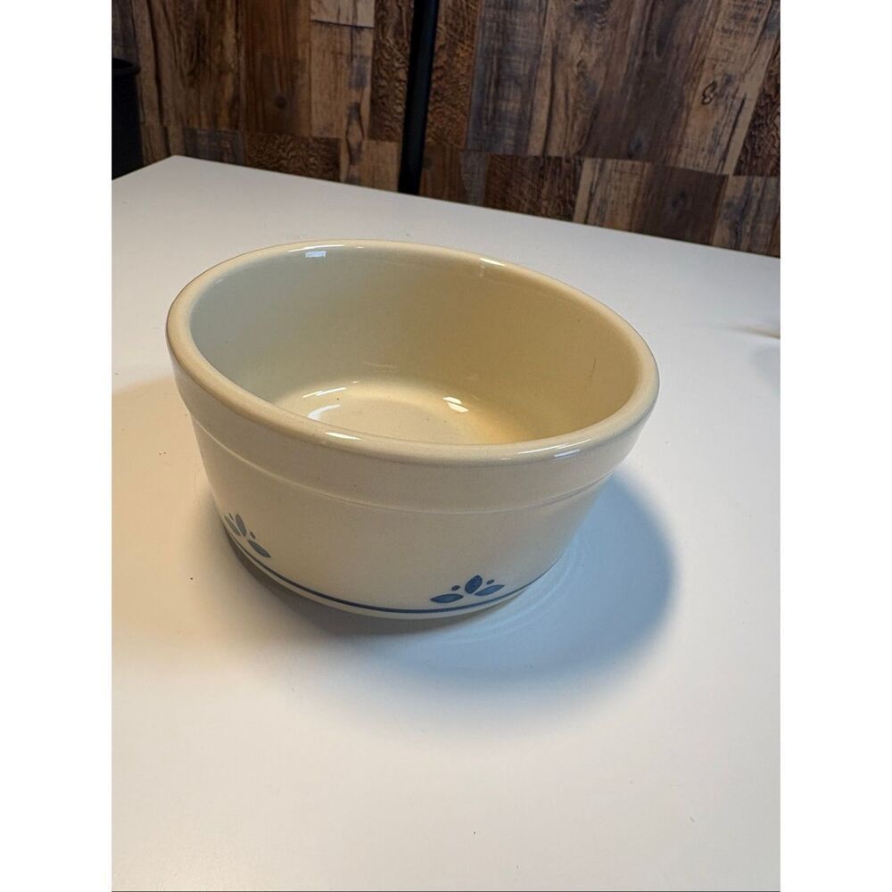 Roseville Ohio Blue Floral Stoneware Bowl Friendship, mini bowl